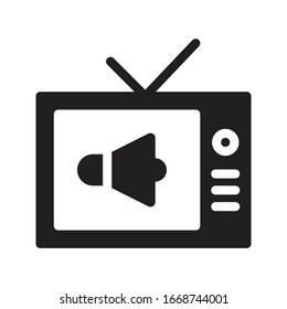 tv vector glyph flat icon 