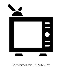 Icono De Glifo Vector De Tv Para Uso Personal Y Comercial.
