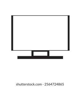 TV vector icon. Big screen symbol. Television sign. Vector TV, black color and white background.