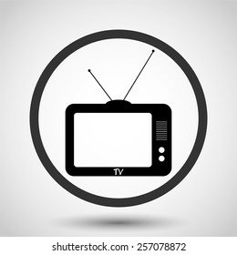 TV vector icon - black illustration