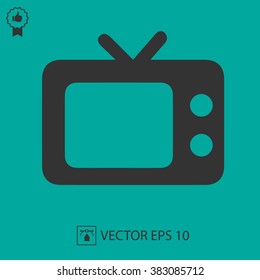 TV vector icon EPS 10. Old vintage TV simple isolated sign.