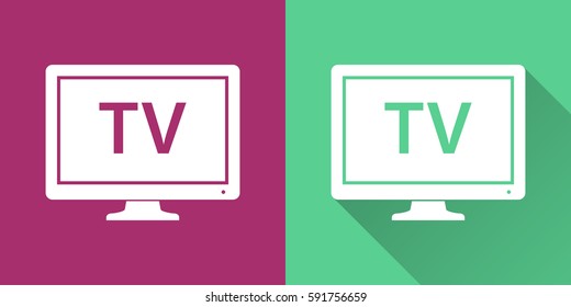 TV vector icon. Illustration isolated for graphic and web design.