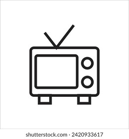 tv vector icon line template