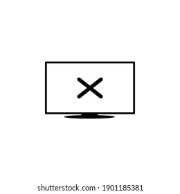TV vector icon, monitor icon on white backgrund