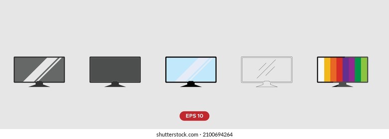 TV vector icon, monitor icon on white backgrund