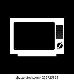 TV vector icon on a black background