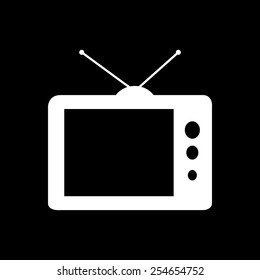 TV vector icon  on a black background