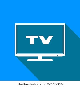 TV vector icon on blue background