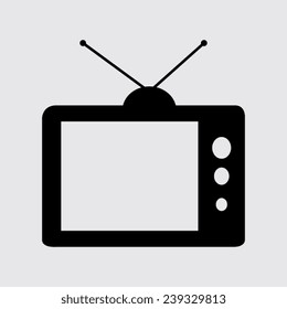 TV vector icon on a grey background