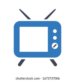 Icono de vector de TV sobre fondo blanco