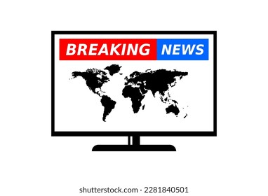 TV vector icon on white background, breaking news.