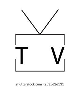 Icono de Vector de TV sobre un fondo blanco
