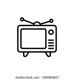 Tv vector Icon in outline style on white background