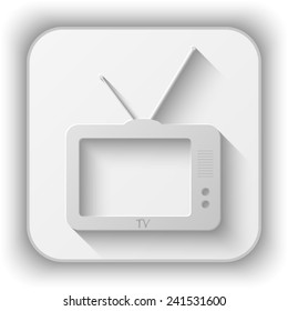 TV vector icon - paper button 
