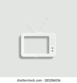 TV vector icon - paper illustration