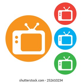 TV vector icon. Retro tv icon