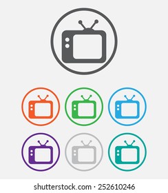 TV vector icon. Retro tv icon