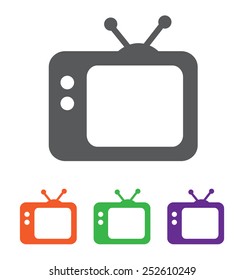TV vector icon. Retro tv icon