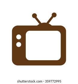 TV vector icon. Retro tv icon. brown icon.