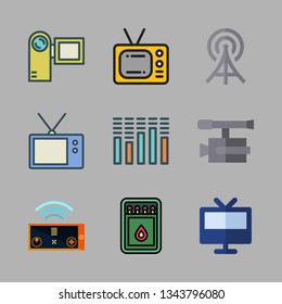 tv vector icon set