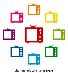 TV vector icon set