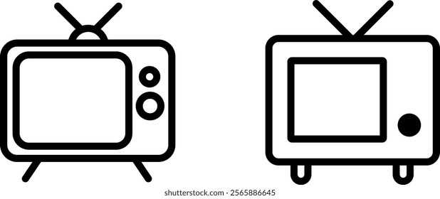 TV Vector Icon Set – Modern Entertainment and Display Icons