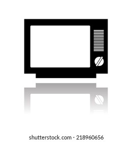 TV vector icon with shadow