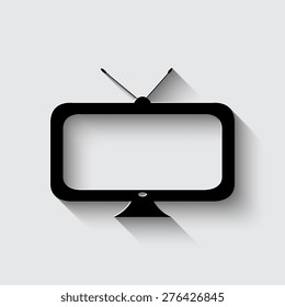 TV vector icon  with shadow on a grey background