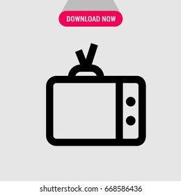 TV vector icon, Small television with antenna symbol. Simple, modern flat vector illustration for mobile app, website or desktop app 