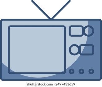 TV vector icon transparent background. replaceable blue color design
