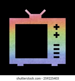 TV vector icon. Watercolor effect