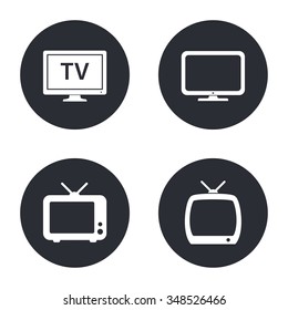 TV  - vector icon in white  on a black background.