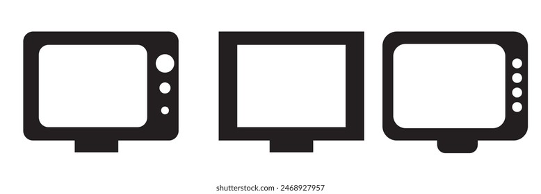 TV vector icons set. Television icon