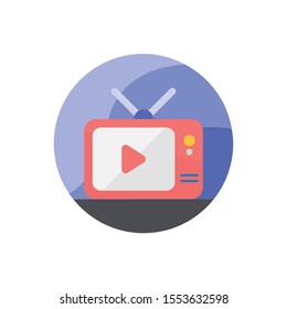 Tv Vector Illustration. Hotel and Services flat icon style.
