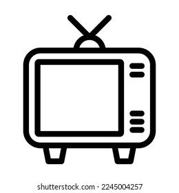 Diseño De Icono De Línea De Vector De Tv