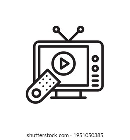 Tv vector outline icon style illustration. EPS 10 file
