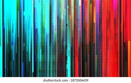 TV Vertical Distortion. Abstract Background Pixel Glitch Texture. Digital Distortion Noise. Vector Illustration.
