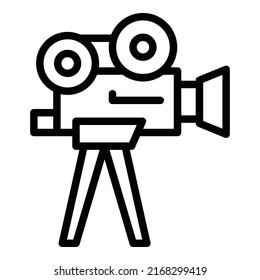 Tv video camera icon outline vector. News studio. Talk reporter