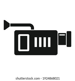 Icono de la cámara de vídeo de televisión. Ilustración simple del icono vectorial de la cámara de vídeo tv para el diseño web aislado en fondo blanco