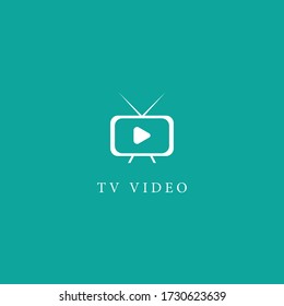 TV video logo template vector icon design