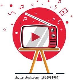 TV Vintage Vector Flat Design