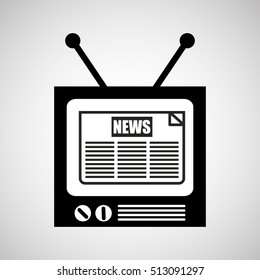 tv vintange news icon graphic vector illustration eps 10