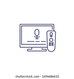 tv with voice control line icon