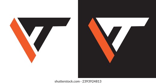 TV, VT, Abstract initial monogram letter alphabet logo design