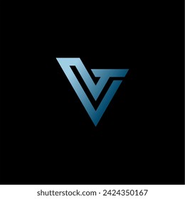 TV, VT, Abstract initial monogram letter alphabet logo design
