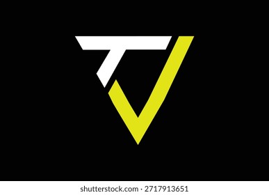 TV, VT letra inicial Logo Vector en forma de triángulo para cualquier empresa, negocio, identidad.