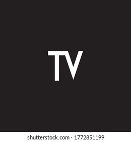 Plantilla de diseño del logotipo de la letra inicial de TV o VT 