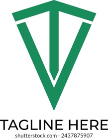 TV, VT monogram initial logo design vector