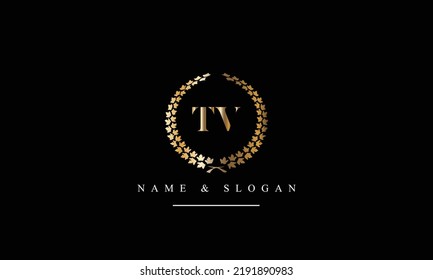 TV, VT, T, V abstract letters logo monogram