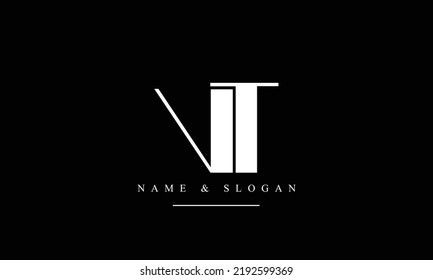 TV, VT, T, V abstract letters logo monogram